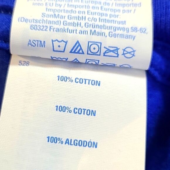 Port Company 'Happy & Retired!' Royal Blue Longsleeve T-Shirt, Size XL, NWOT - Picture 8 of 8